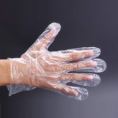 Disposable Clear Plastic Gloves By FIVOENDAR - 500 PCS Plastic Large Disposable Polyethylene Gloves - Food Gloves for Cooking,Cleaning,Food Handling