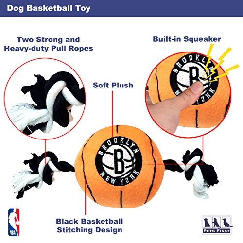 NBA Brooklyn NETS Plush Basketball Pet Rope Squeak Toy Pricepulse