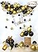 HomyBasic Gold Confetti 12 inch Latex Balloons Bulk Set 40 with 50M Ribbon, Blow helper for Parties, Anniversary, Wedding, Decorations, Birthday Party Supply (Gold, Black, Clear Balloon with confetti) primary