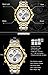 Affute Luxury Sport Digital Analog Quartz Watches for Men Waterproof Led Chronograph Stainless Steel Wristwatch,Gold Silver