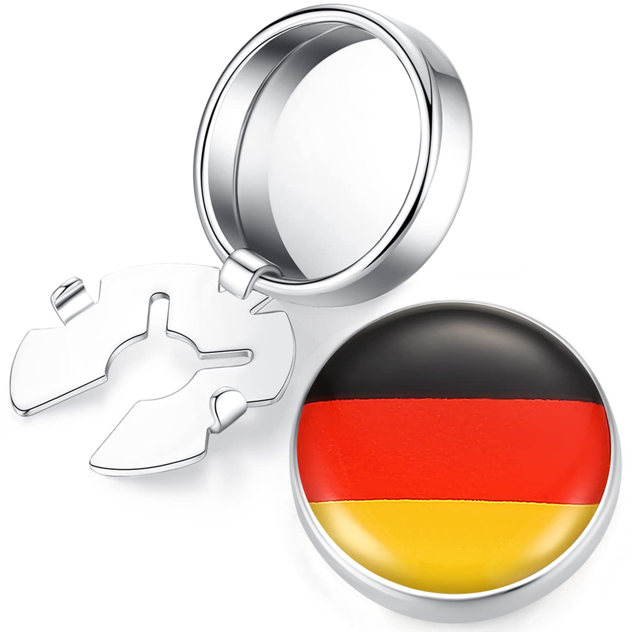 HONEY BEAR Flag Button Covers Cufflinks - Stainless Steel for Men's Men's Ordinary Shirt Wedding Business Gift (Germany German Flag)