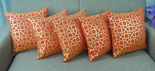 VIREO Dupion Silk Cushion Covers (12X12-inch) -Set of 5