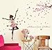 BIBITIME Beautiful Flower Wall Decal for Living Room Porch Nursery Couple Bedroom Vinyl Sticker Kids Room Decor Vinyl Mural (Reference, Dancing Girl Tree Branches Flowers)
