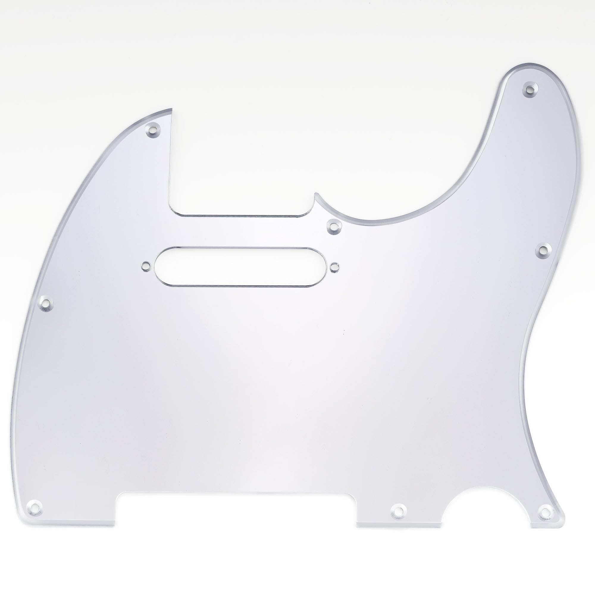 Musiclily 8 Hole Tele Pickguard Scratch Plate for Fender USA/Mexican Standard Telecaster Modern Style Electric Guitar, 1Ply Silver Mirror Acrylic โ image 1