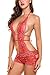 Avidlove Sexy Lingerie One Piece Bodysuit Lace Babydoll Mini Women Teddy Red Large