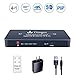 4 Port HDMI Switch, HDMI Switch 4 in 1 Out, HDMI Switch Remote, HDMI Switch Box Support PIP, 4K, 1080P, 3D (Black)