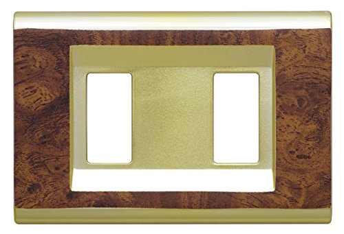 Fév 2582/RO Plaque Click à 2 modules, Racine/Or