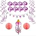 Baby Shower Decorations Girl - It 's a Girl Shower Letter Banner, Pink Confetti Balloons, Foot Shape Balloon, Swirls Hanging, Honeycomb Paper Ball, Easy to Decor for Princess Shower Party