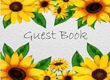 Guest Book: Sunflowers Frame Party Events Guest Book Sign in Book Well Wishes keep memorial Birthday Bridal Shower, Graduations Retirement Wedding Anniversary Home Party size 8.25x6 Inches (Volume 2) by Michelia Party Guest Book