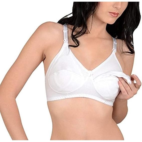 Women's Maternity/Nursing Feeding Non Padded Bra - White