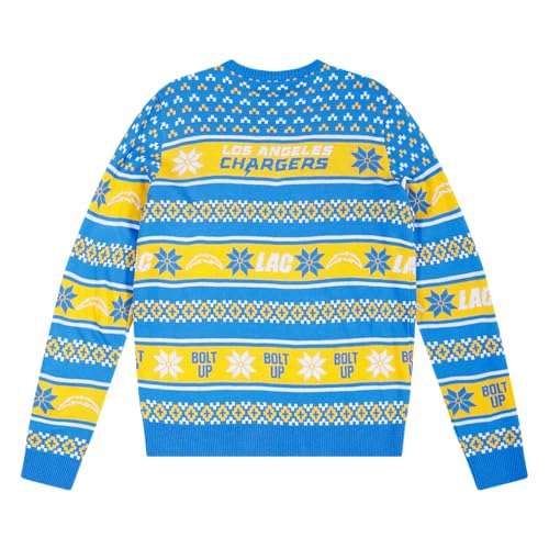 FOCO Mens NFL Big Logo Ugly Sweater, Team Color, L