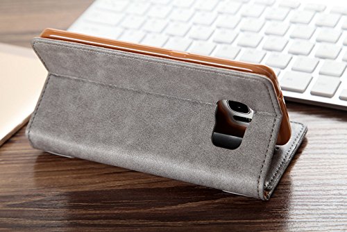 Sammid S9 Case Cover, Galaxy S9 Cover,5.8 inch Stand PU Leather Phone Case, Phone Case with Card Slots for Samsung Galaxy S9 - Gray