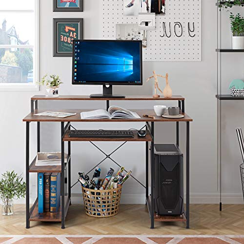 YOLENY 47inch Computer Desk,Modern Home Office Desks with Open Storage