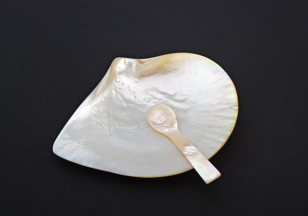 Mother of Pearl Caviar Spoon & Plate Set - Handmade from Thai Pearl Shells
