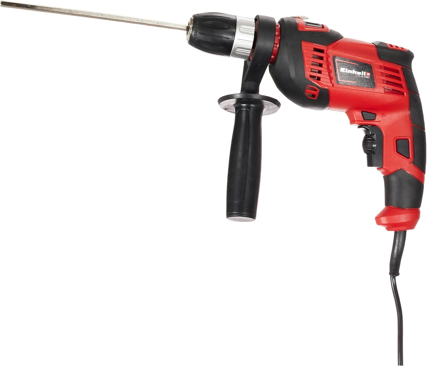 Einhell TC-ID 550 E Impact Drill | Hammer Drill with Auxiliary Handle, Soft Grip, Speed Control | 550W Electric Drill with Percussion Hammer Drilling Function