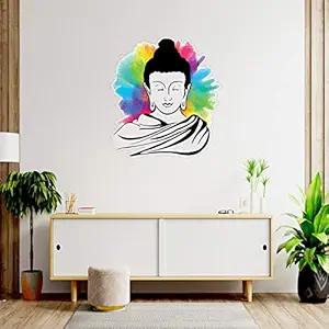 Masstone PVC Vinyl Colorful Buddha Wall Sticker 46x51 Cm - Pack of 2