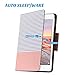 ULAK iPad Mini 4 Case, Mini 4 Case, 360 Degree Rotating Smart Synthetic Leather Stand Case Cover for Apple iPad Mini 4 (2015 Release) with Auto Sleep/Wake Function (Rose Gold/Minimal Stripes)