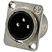 GLS Audio XLR Male Jack 3 Pin - Panel Mount Jacks D Series Size XLR-M - 4 Pack