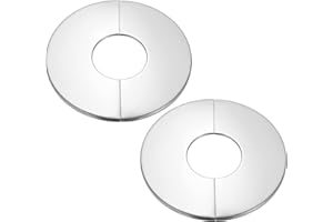 PATIKIL Wall Split Flange 2.5" (63mm),2 Pcs Stainless Steel Round Self-Adhesive Escutcheon Plate Plumbing Wall Cover for Kitchen Bathroom Arm Pipe Faucet Decoration, Silver