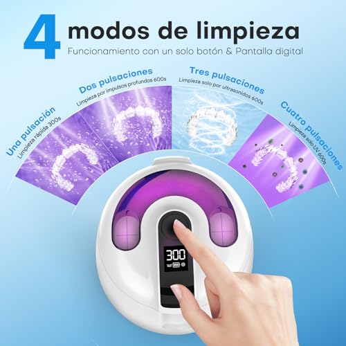MEKO Limpiador Ultrasónico UV 48000 Hz para Férula Dental, Baño Ultrasónico 200 ml Silencioso con Temporizador Digital, Apto para Aparatos Dentales, Prótesis, Retenedores y Joyas de Plata