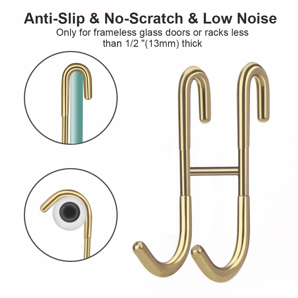 Haitis Shower Door Hooks,304 Stainless Steel Towel Hooks,Over Door