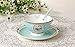 Jusalpha Vintage Blue Bone China Teacup Spoon and Saucer Set TCS05
