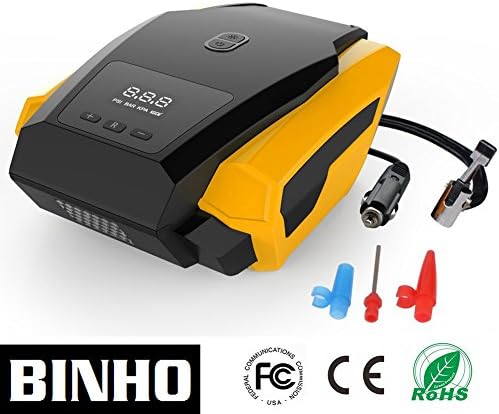 Portable Air Compressor Pump, Auto Digital Tire Inflator with LED Light, 12V 150 PSI Tire Pump for Car, Truck, Bicycle, RV and Other Inflatables