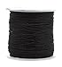 Mandala Crafts Nylon Satin Cord - 1mm Nylon Cord for Jewelry Making - 1mm Cord Nylon String for Bracelets Making - 109 Yds Black Strings Rattail Chinese Knotting Cord