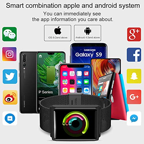 Smart Watch, Waterproof Fitness Tracker Watch with Heart Rate Blood Pressure Sleep Monitor for Men Women Kids iOS Android Phone Activity GPS Tracker Sports with Pedometer Calorie Stopwatch by Qiwoo - Thumbnail 6