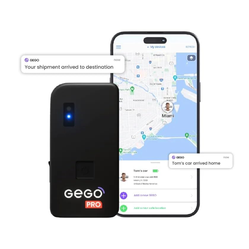 GEGO PRO GPS Tracker - Universal Tracking for Luggage, Vehicles, Trailers, Bike, Person | Real-Time GPS Tracking, WiFi, GSM & Bluetooth | Long Battery Life | Subscription Required