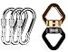 Raxwalker Aluminum Alloy Connector 360° Rotational Device Swivel 30KN, set of 3 Carabiners For Rock Climbing Web Tree Rope Climbing Hammock Swing Setting