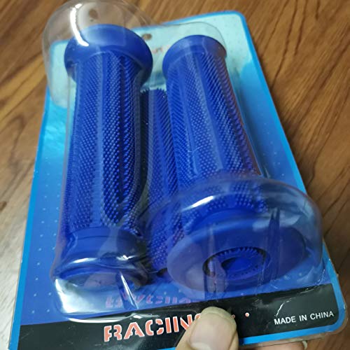 Yibid Set of 7/8" Motorcycle Hand Grips Non Slip Rubber Grained Comfort Thruster Grips,with Brake Clutch Covers Sleeve for 22mm 7/8 inch Handlebar Motocross CRF XR50 Pit Dirt Sport Street Bike (Blue) - Thumbnail 6