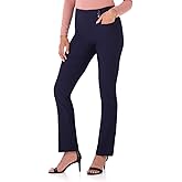 Rekucci Women's Ease Into Comfort Pull-On Straight Pant with Pockets