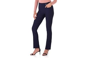 Rekucci Women's Ease Into Comfort Pull-On Straight Pant with Pockets