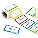 Colorful Name Tag Stickers Labels 250 Pcs - Plain Border Stickers for Parties, School, Kids Clothes, Jars, Bottles (1 Roll, 3.5Inch x 2Inch - 4 Colour)