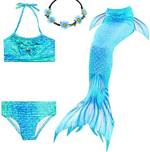 Mermaid Tail Kids Swimmable Swimsuit Costume Child for Swimming for Girls
