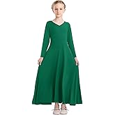 ZYSAMME Girls Praise Dance Dress Metallic Block Rules Liturgical Worship Dance Costumes Swing Lyrical Dancewear