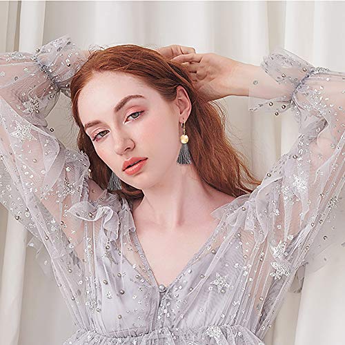 36 Pairs Fashion Earrings Set with Tassel for Women Girls Gold Cross Dangle Leaf Earrings Bohemian Acrylic Hoop Stud Earrings for Birthday/Party/Dinner/Christmas - Thumbnail 5