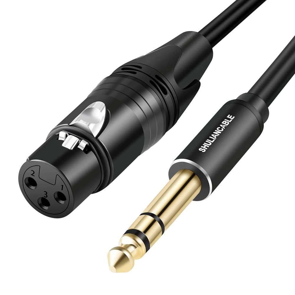 SHULIANCABLE 1/4 Inch Jack TRS Balanced to XLR Female Microphone Cable, XLR to 6.35 mm Male TRS Cable, Suitable for Microphones, Active Speakers, Stage, DJ, Studio Audio Console (5M, Female)