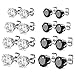 Charisma 4-7mm Stainless Steel Cubic Zirconia Crystal Black White Round Stud Earrings Set 8 Pairs, Gift for Girls Women