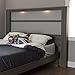 South Shore Gloria Headboard with Lights, King 78-Inch, Gray Maple,