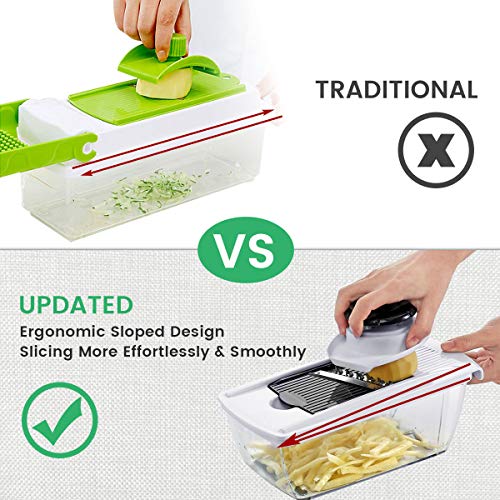 Mandoline Slicer, Godmorn ALL IN 1 Professional Vegetable Chopper Dicer Slicer Cutter, Onion Potato Chopper, Spiralizer Cutter, Egg Separator, Juicer, Preparing Salad Low-carb, Paleo Gluten-free diet