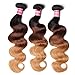 Jolia Hair 8A Brazilian Virgin Hair Weave Body Wave Ombre Blonde Human Hair Bundles 3 Tone #1B/4/27 Brazilian Hair Extensions No Shedding (18 20 22)