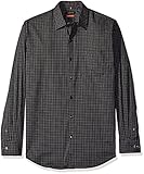 Van Heusen Men's Traveler Stretch Non Iron Long Sleeve Shirt, Black Check, X-Large