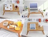 Vivo Technologies Bamboo Laptop Bed Desk with Adjustable Tray and Drawer view 5