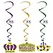 37ct Mardi Gras Decorations Pre-assembled | 16 Mardi Gras Hanging Swirls with Cutouts, 1 Mardi Gras Pennant Banner & 4 Stings of Mardi Gras | Mardi Gras Party Supplies | Mardi Gras Decor