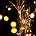 Copper Wire Lights Strings, LTROP 33ft 100 LED Solar Powered Starry String Lights, Waterproof Décor Rope Light for Seasonal Decorative Christmas Holiday, Wedding, Party- Warm White