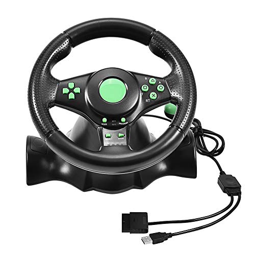 Pomya Gaming Steering Wheel(23 cm),Realistic Design,Pedals for 
