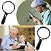 Pilos 5.5 Inch Extra Large Magnifying Glass with 3 LED Light, Nydotd 2X 5X Zoom Lens Illuminated Jumbo Handheld Lighted Magnifier for Reading Low Vision Macular Degeneration Craft and Hobby, Black