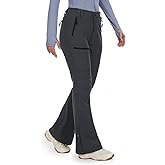 Cycorld Women's Snow Ski Pants Fleece Lined Waterproof Softshell Insulated Flare for Snowboarding Hiking Winter Outdoor